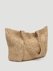 Hush Natural Aster Raffia Panel Tote Bag - Image 5 of 7