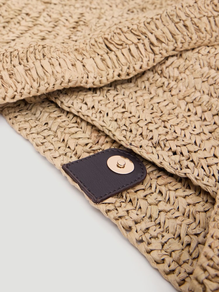 Hush Natural Aster Raffia Panel Tote Bag - Image 7 of 7