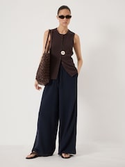 Hush Blue Evie Wide Leg Trousers - Image 1 of 5
