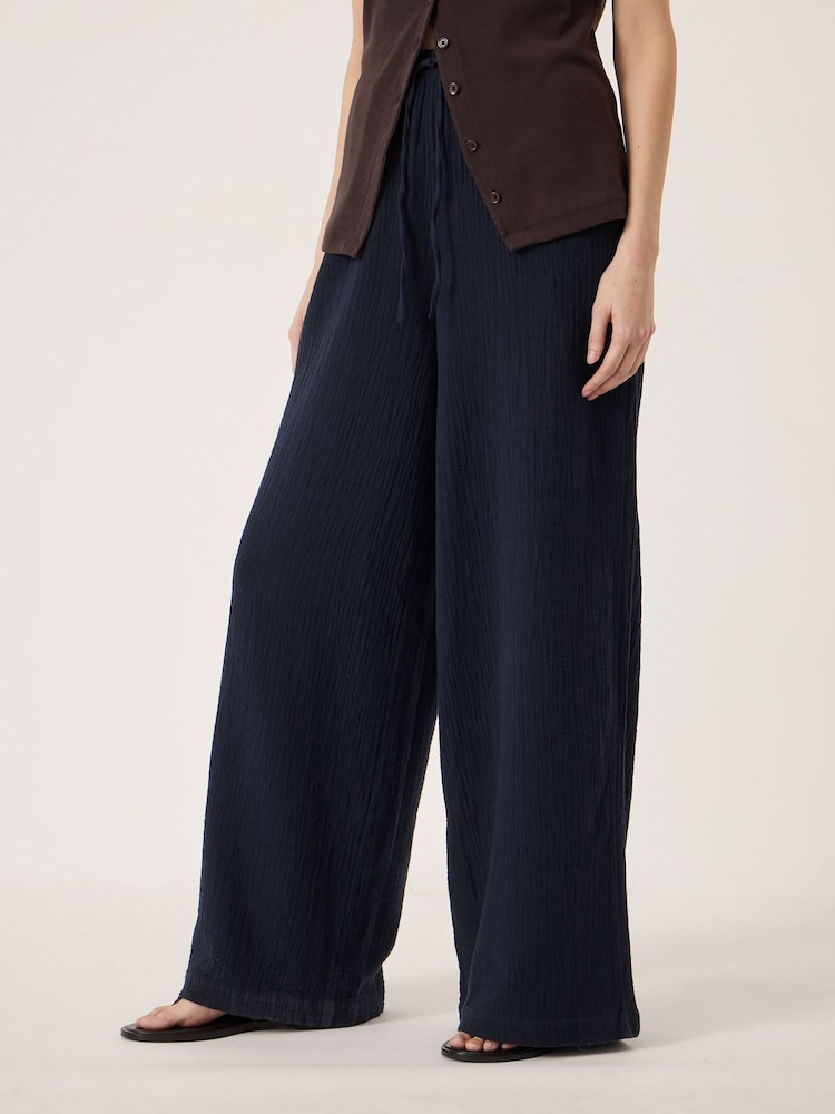 Hush Blue Evie Wide Leg Trousers - Image 2 of 5
