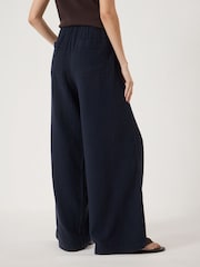 Hush Blue Evie Wide Leg Trousers - Image 3 of 5