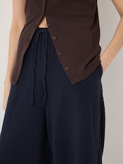 Hush Blue Evie Wide Leg Trousers - Image 4 of 5