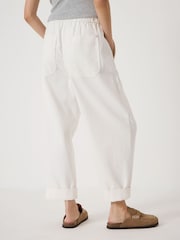 Hush Cream Supersoft Denim Barrel Leg Jeans - Image 4 of 6