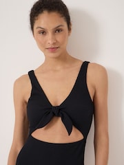 Hush Black Maren Crinkle Tie Front Swimsuit - Image 4 of 5