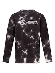 Fanatics Mercedes AMG Petronas F1 Tie Dye Crew Black Sweater - Image 2 of 3