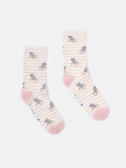 Joules Pink/White Excellent Everyday Single Ankle Socks - Image 1 of 3