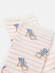 Joules Pink/White Excellent Everyday Single Ankle Socks - Image 3 of 3