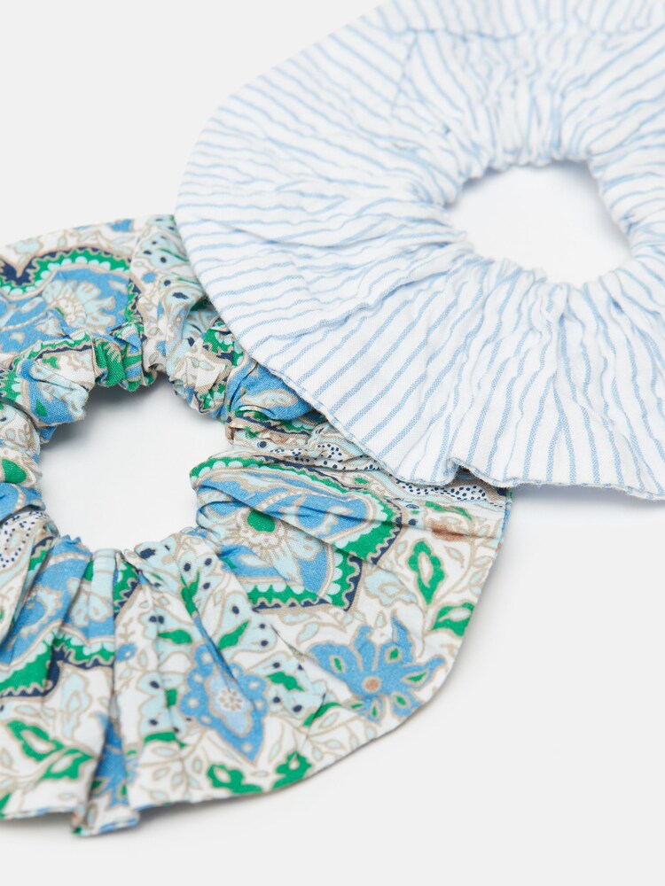 Joules Annika Blue Pack of Two Cotton Scrunchies - Image 2 of 2