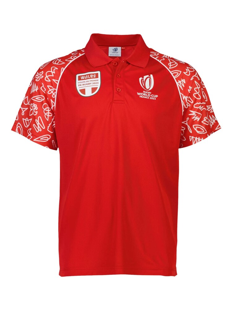 Fanatics Red Rugby World Cup 2023 Wales Polo Shirt - Image 2 of 3