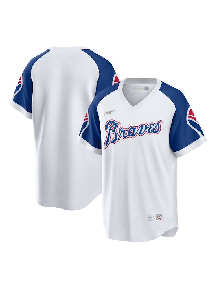 Fanatics Atlanta Braves Cooperstown 1974 White Jersey - Image 1 of 3