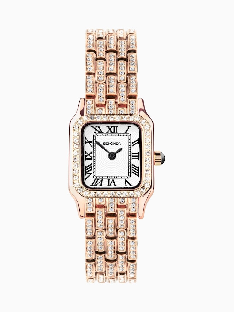 Sekonda Womens Monica 22mm Analogue Gold Tone Watch With Case And Alloy Bracelet With White Dial - Image 2 of 6