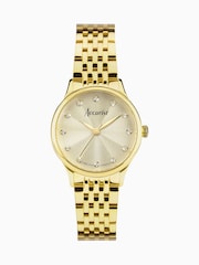 Accurist Ladies Gold Tone Dress Stainless Steel Bracelet 28mm Watch - Image 1 of 6