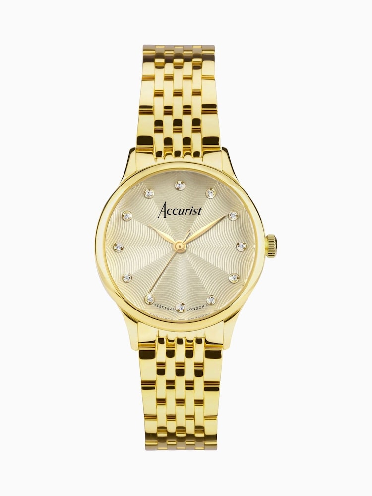 Accurist Ladies Gold Tone Dress Stainless Steel Bracelet 28mm Watch - Image 1 of 6