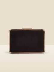 Sosandar Black Velvet Clasp Detail Clutch Bag - Image 5 of 6