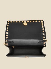 Sosandar Black Faux Leather Stud Detail Flap Bag - Image 5 of 5