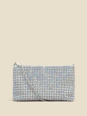 Sosandar Metallic Rhinestone Clutch Bag - Image 1 of 4