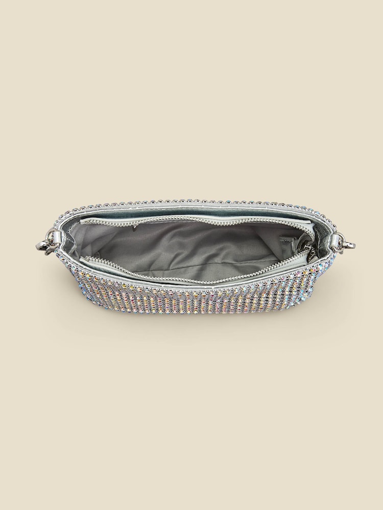 Sosandar Metallic Rhinestone Clutch Bag - Image 4 of 4