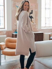 Seraphine Cream Knit Maternity Cardigan With Patch Pockets - Image 2 of 7
