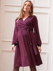 Seraphine Purple Eudora Maternity & Nursing Evening Dress - Image 1 of 7