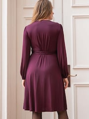 Seraphine Purple Eudora Maternity & Nursing Evening Dress - Image 2 of 7