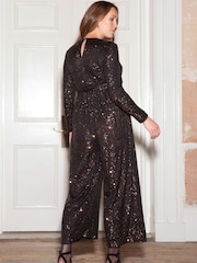 Seraphine Natural Cilla Sequin Jumpsuit - Image 2 of 8