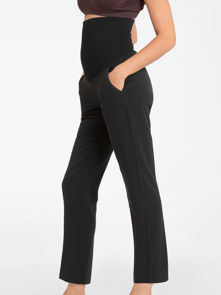 Seraphine Tapered Black Maternity Trousers - Image 2 of 5 Seraphine Tapered Black Maternity Trousers - Image 2 of 5