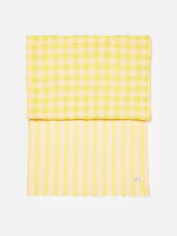 Joules Orla Yellow/White Scarf - Image 2 of 5