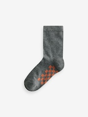 Grey Checkerboard Cotton Rich Socks 7 Pack - Image 5 of 8