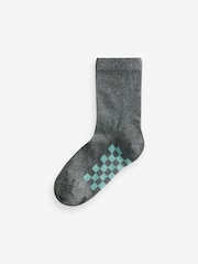Grey Checkerboard Cotton Rich Socks 7 Pack - Image 8 of 8