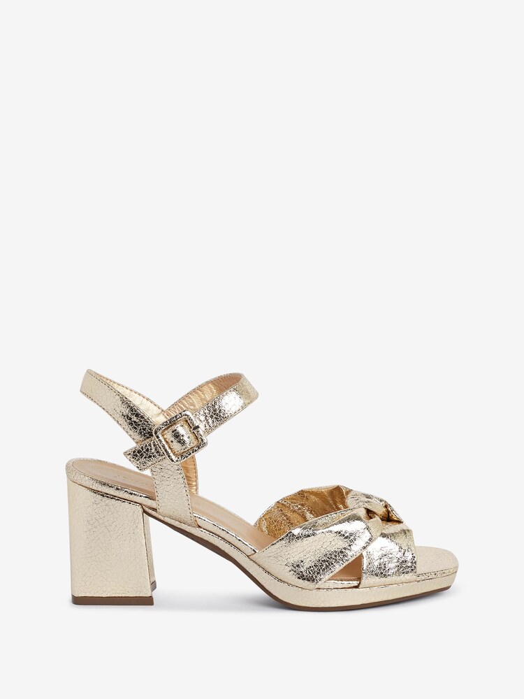 JD Williams Gold Knotted Vamp Wedge Sandals In Extra Wide Fit - Image 5 of 5 JD Williams Gold Knotted Vamp Wedge Sandals In Extra Wide Fit - Image 5 of 5