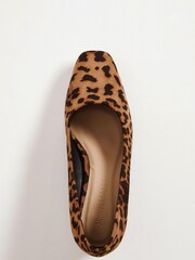 JD Williams Animal Leopard Print Wide Fit Flexi Sole Court Shoes - Image 3 of 3