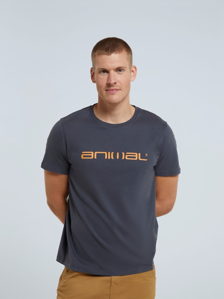 Animal Grey Classico Mens 100% Cotton T-Shirt - Image 1 of 5 Animal Grey Classico Mens 100% Cotton T-Shirt - Image 1 of 5