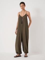 Hush Green Hols Bubble Hem Airflow Jumpsuit - Image 1 of 6