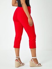Roman Red Petite Cropped Stretch Capri Trousers - Image 3 of 5