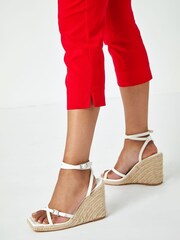 Roman Red Petite Cropped Stretch Capri Trousers - Image 5 of 5