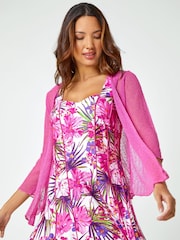 Roman Pink Textu Pointelle Detail Shrug - Image 1 of 5