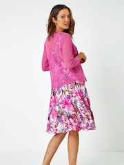 Roman Pink Textu Pointelle Detail Shrug - Image 3 of 5