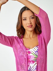 Roman Pink Textu Pointelle Detail Shrug - Image 4 of 5