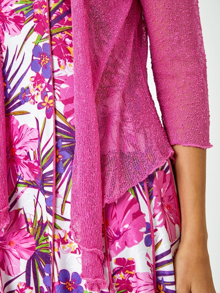 Roman Pink Textu Pointelle Detail Shrug - Image 5 of 5