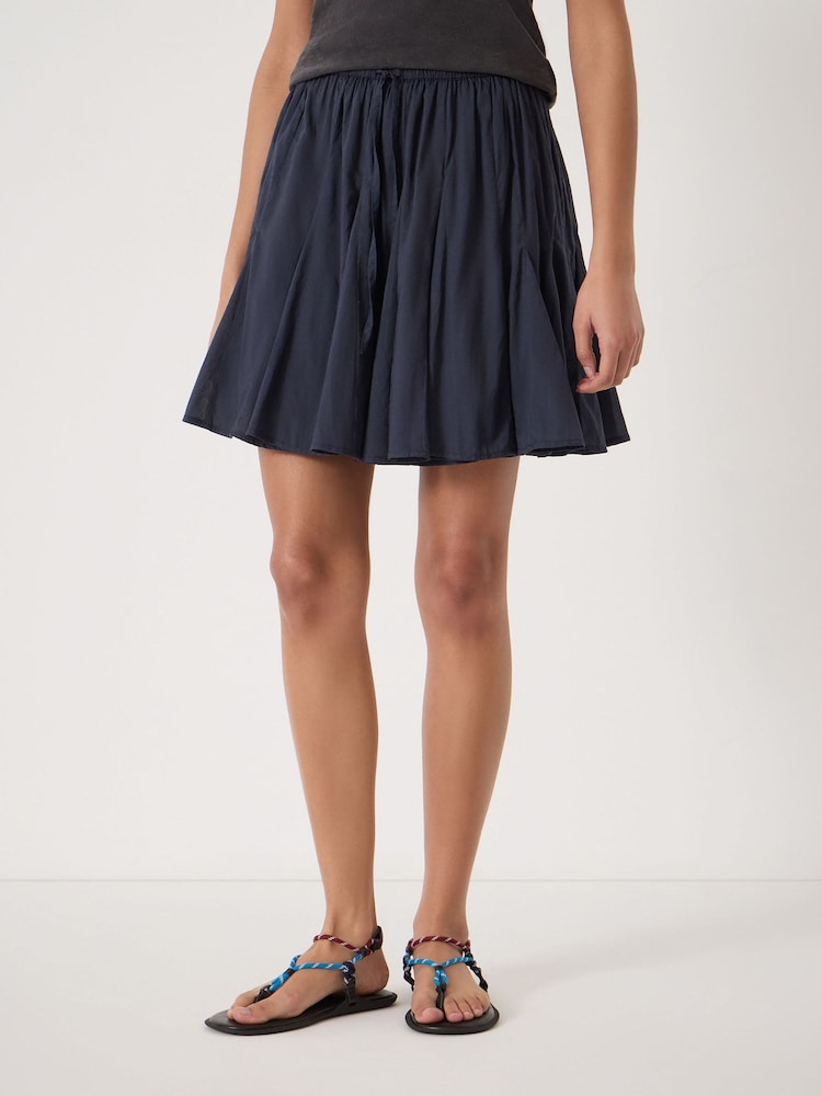 Hush Blue Bloom Godet Cotton Voile Mini Skirt - Image 1 of 5