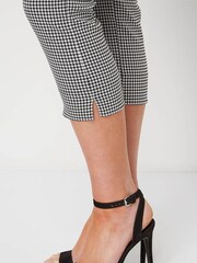Roman Black Gingham Cropped Stretch Trousers - Image 4 of 4