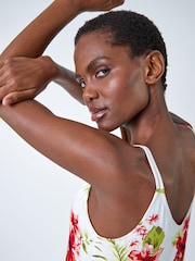 Roman White Tropical Print Strap Detail Cami Top - Image 5 of 5