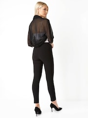 Roman Black Ruched Hem Chiffon Jacket - Image 2 of 4