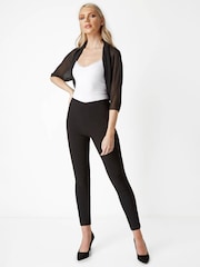 Roman Black Ruched Hem Chiffon Jacket - Image 3 of 4