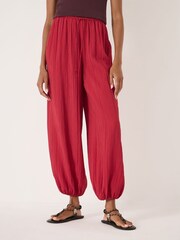 Hush Red Nyra Crinkle Balloon Hem Trousers - Image 1 of 5