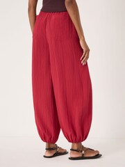 Hush Red Nyra Crinkle Balloon Hem Trousers - Image 2 of 5