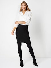 Roman Black Short Textured Jersey Skirt - Image 5 of 5