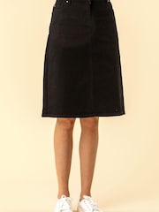 Roman Black A-Line Knee Length Denim Skirt - Image 4 of 4
