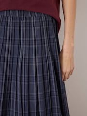 Hush Blue Maddie Pleated Check Skirt - Image 4 of 5