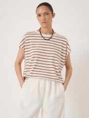 Hush White Petra Stripe Cotton Slub Tank - Image 1 of 5
